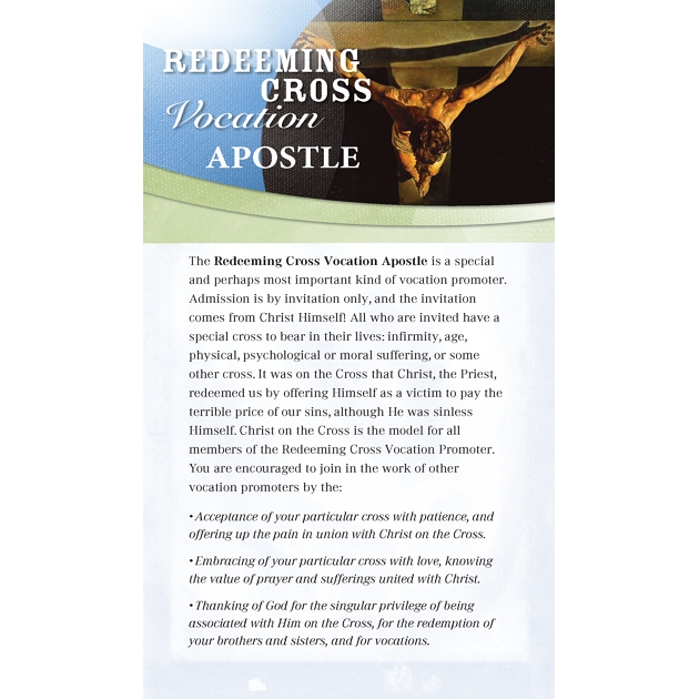 Redeeming Cross Vocation Apostle Prayer Card